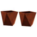 Planter 2 pcs Rusty 30 x 30 x 30 cm Weathering Steel
