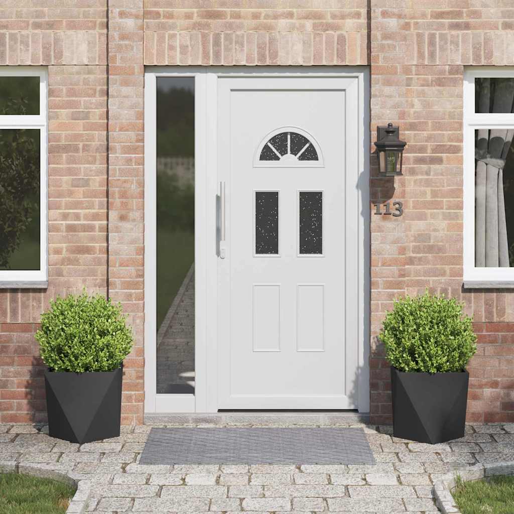 Planter 2 pcs Black 40 x 40 x 40 cm Steel