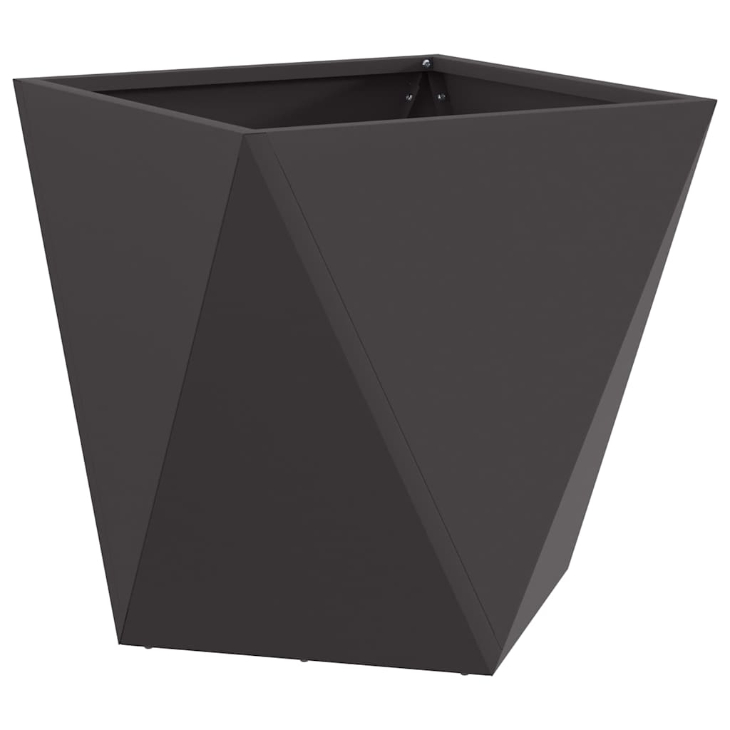 Planter 2 pcs Black 40 x 40 x 40 cm Steel