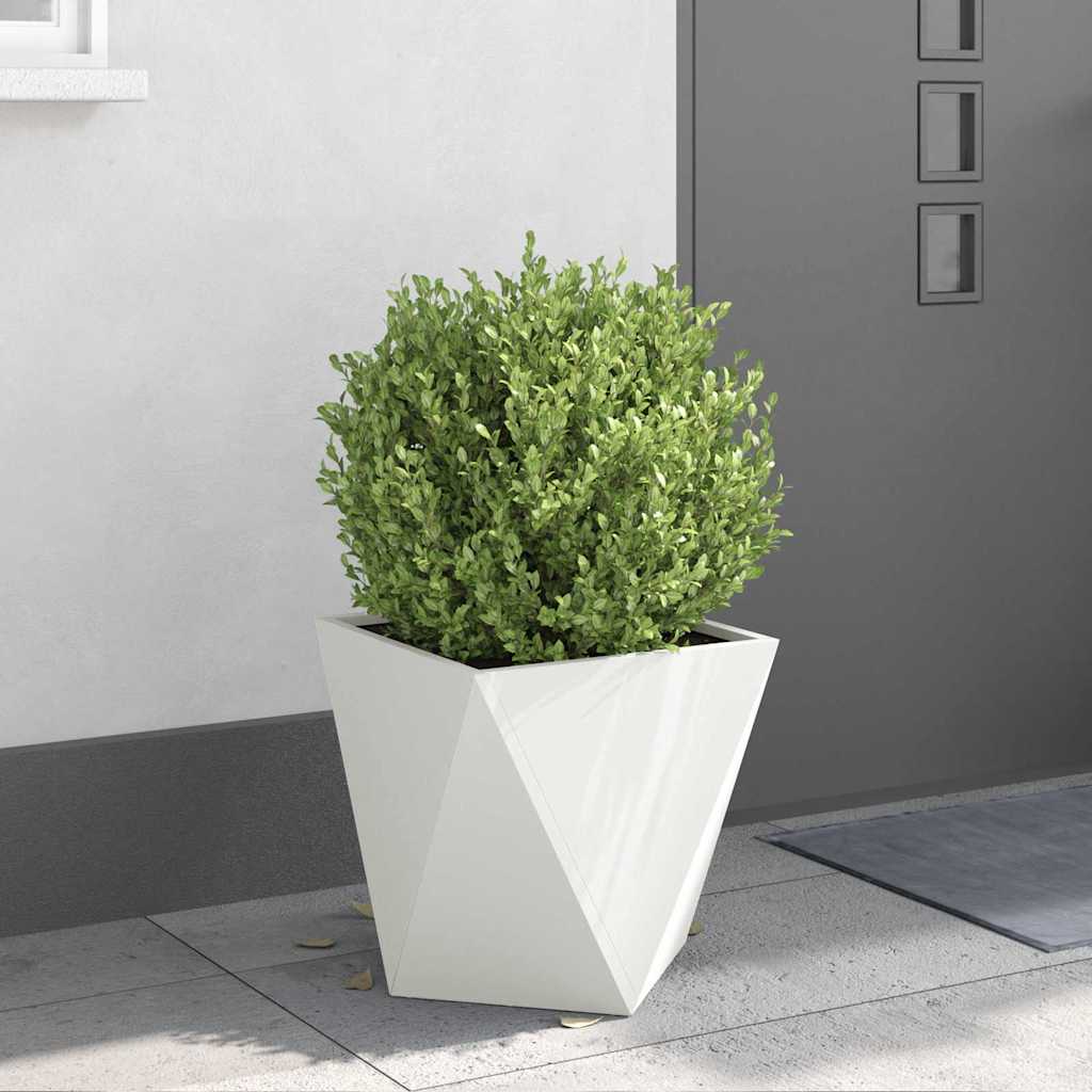 Planter White 40 x 40 x 40 cm Steel