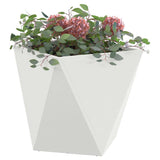 Planter White 40 x 40 x 40 cm Steel