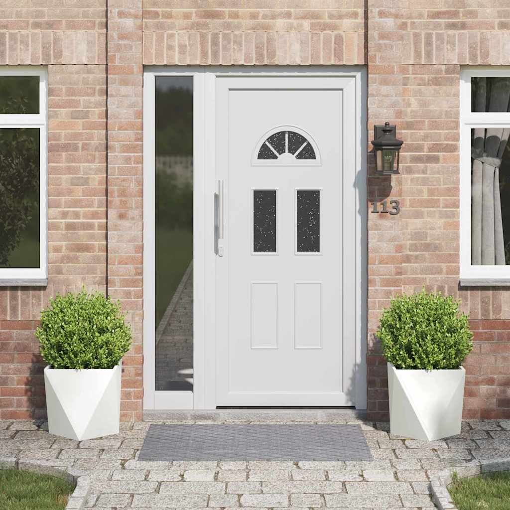 Planter 2 pcs White 40 x 40 x 40 cm Steel