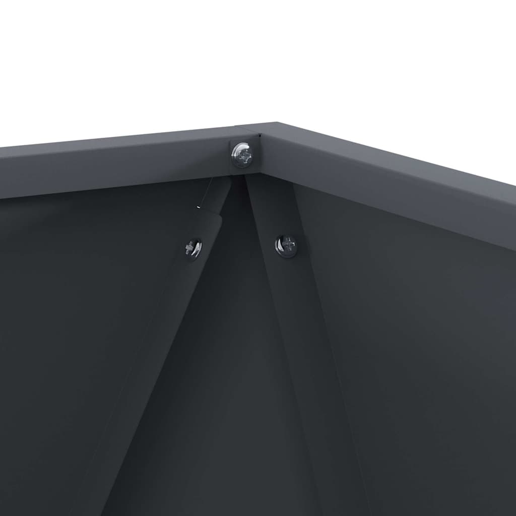 Planter 2 pcs Anthracite 40 x 40 x 40 cm Steel