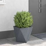 Planter 2 pcs Anthracite 40 x 40 x 40 cm Steel