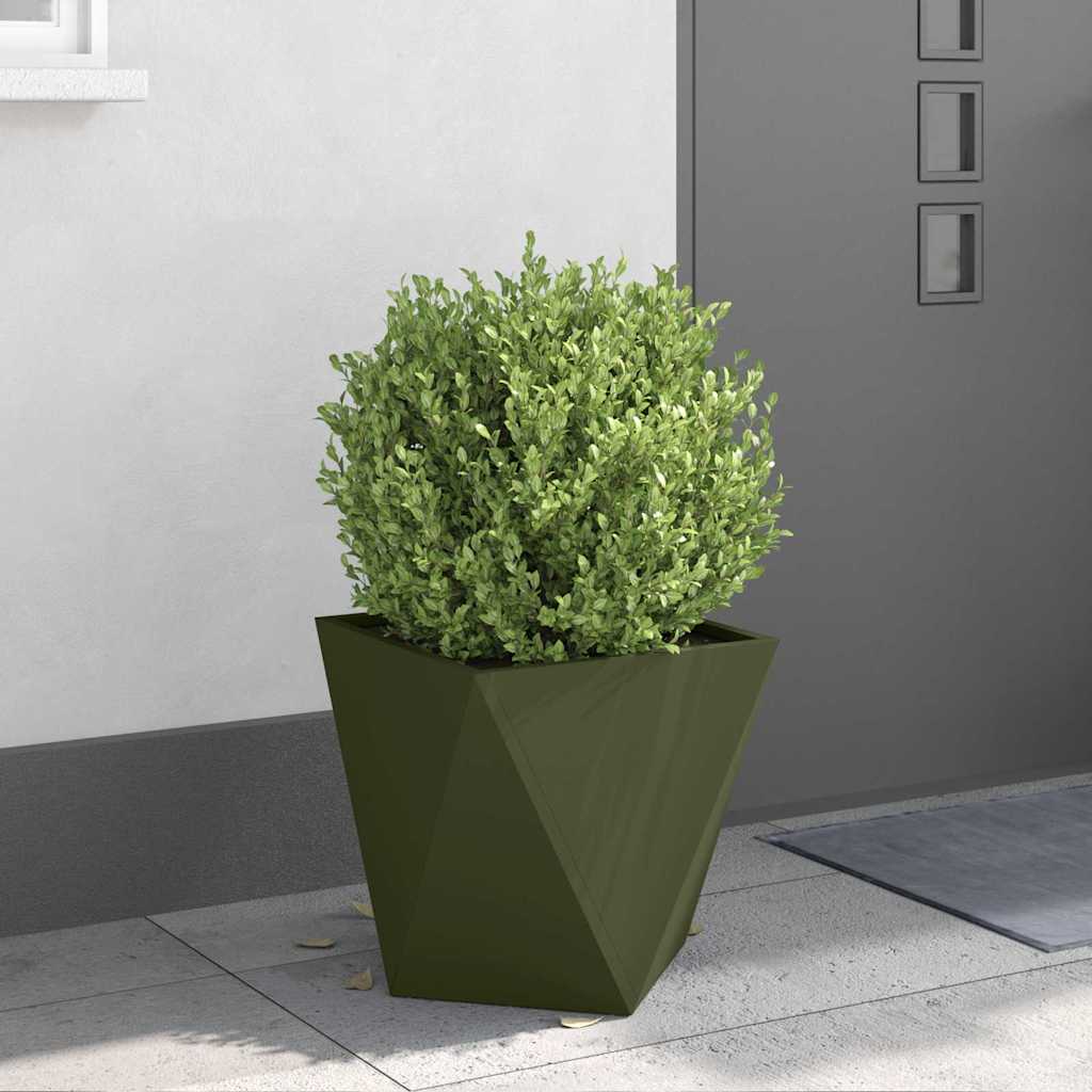 Planter Olive Green 40 x 40 x 40 cm Steel
