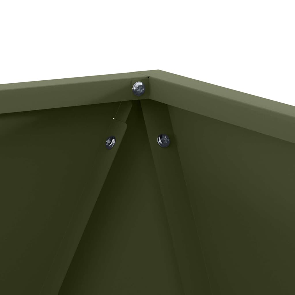 Planter 2 pcs Olive Green 40 x 40 x 40 cm Steel