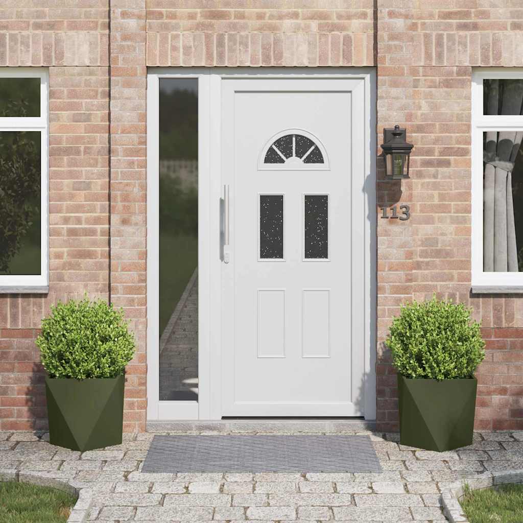 Planter 2 pcs Olive Green 40 x 40 x 40 cm Steel