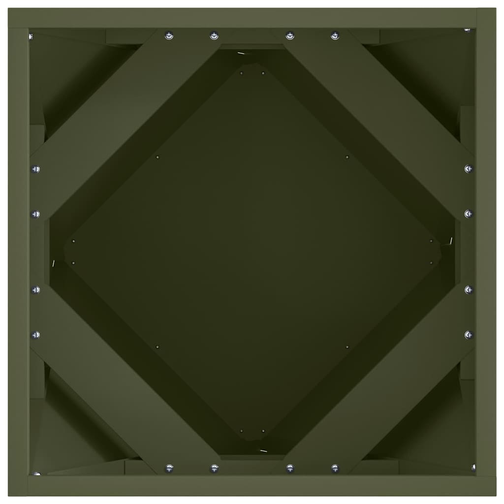 Planter 2 pcs Olive Green 40 x 40 x 40 cm Steel