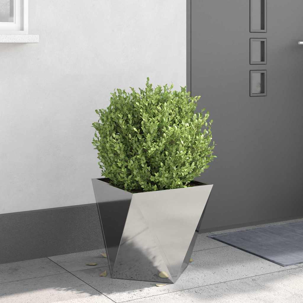 Planter Silver 40 x 40 x 40 cm Stainless Steel