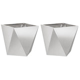 Planter 2 pcs Silver 40 x 40 x 40 cm Stainless Steel