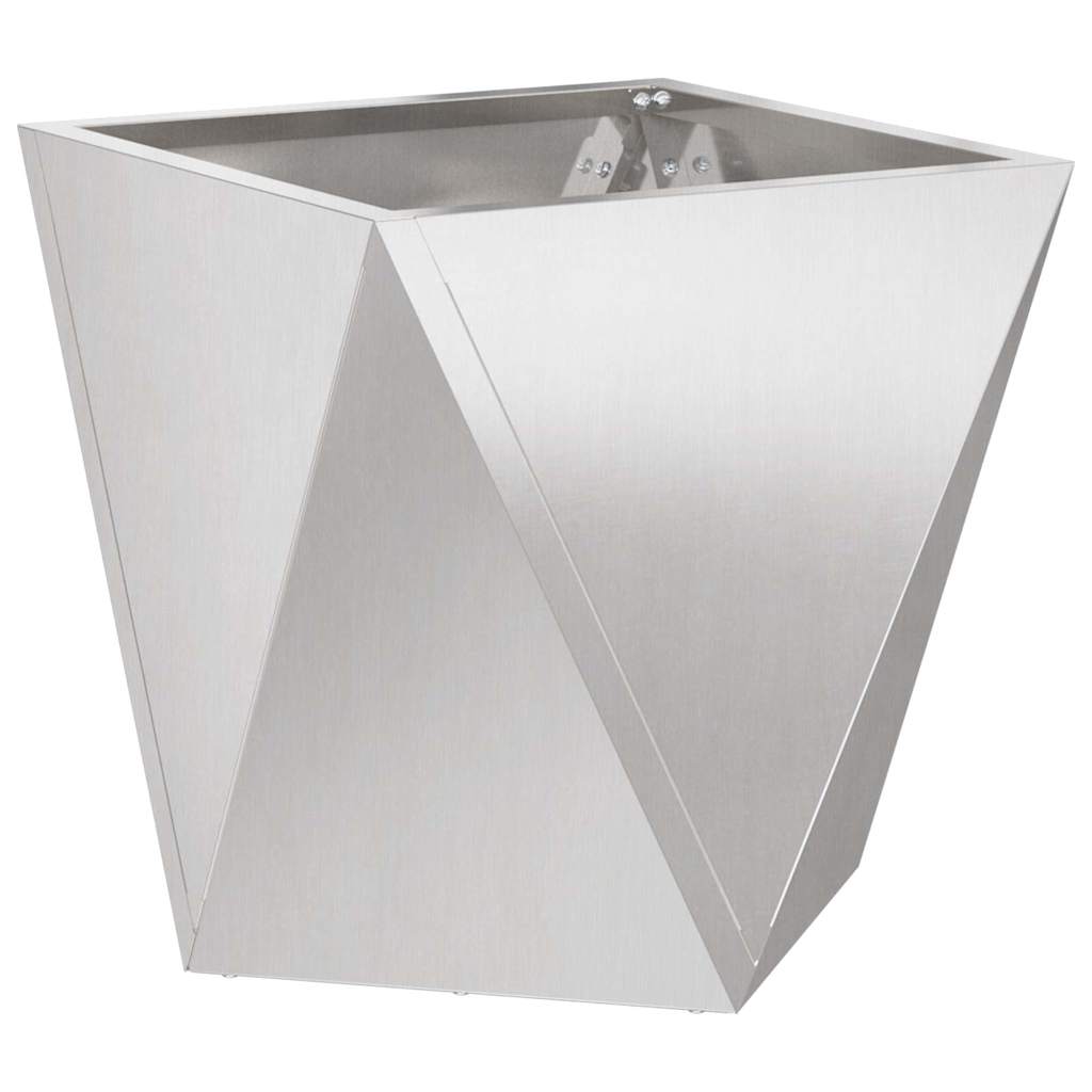Planter 2 pcs Silver 40 x 40 x 40 cm Stainless Steel