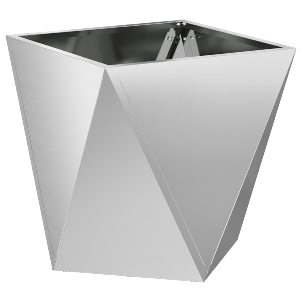 Planter 2 pcs Silver 40 x 40 x 40 cm Galvanised Steel