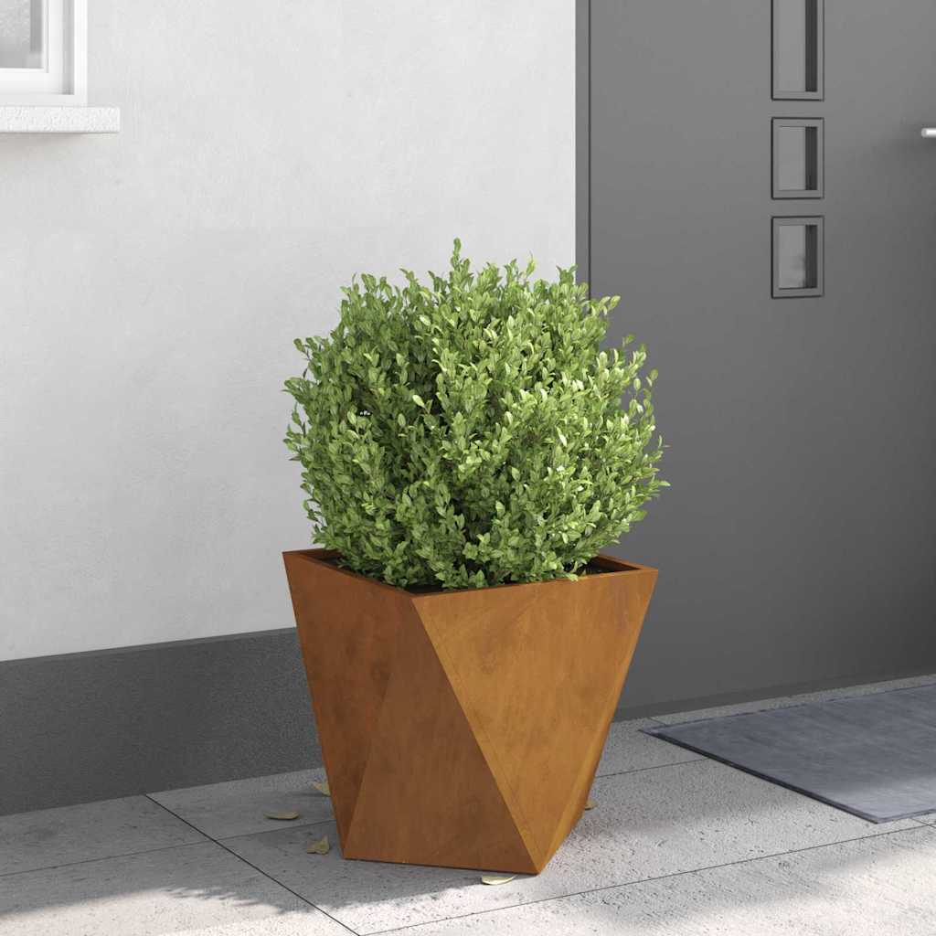 Planter 2 pcs Rusty 40 x 40 x 40 cm Weathering Steel