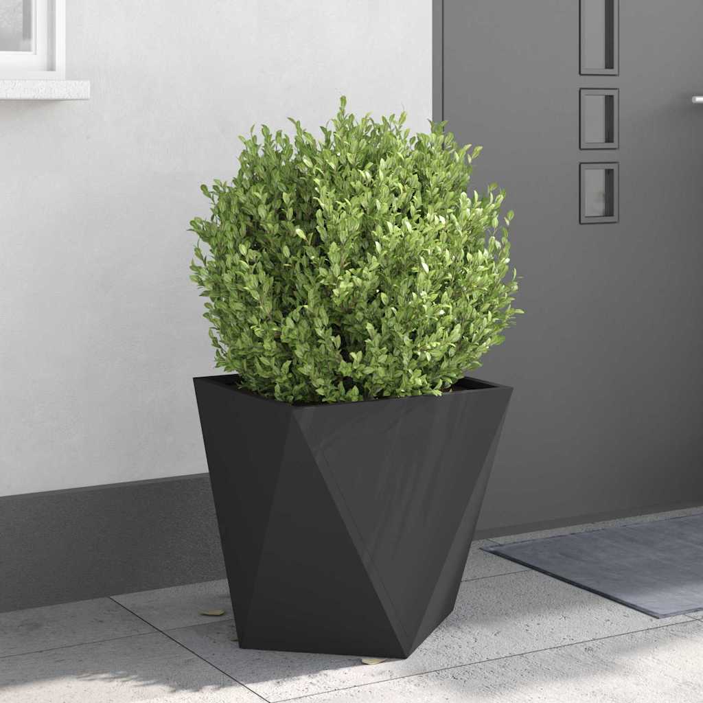 Planter 2 pcs Black 50 x 50 x 50 cm Steel