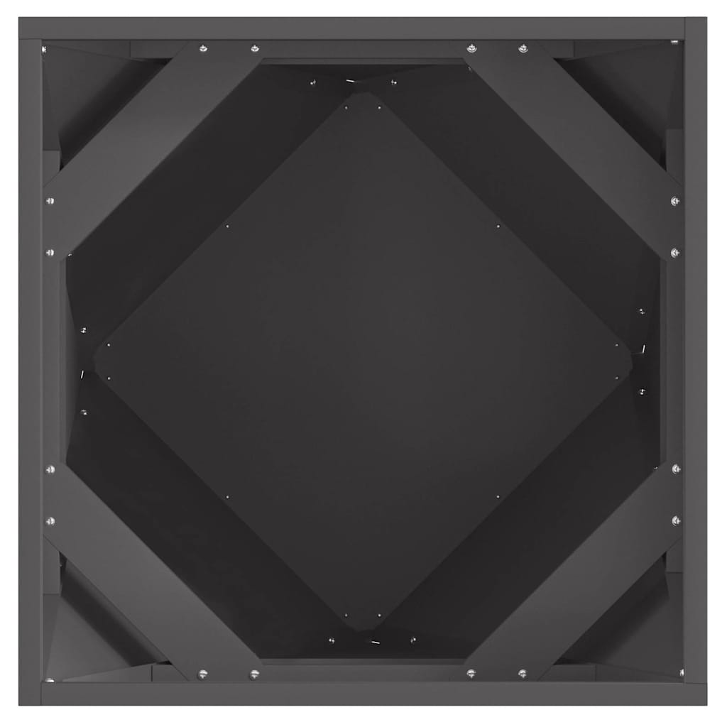 Planter 2 pcs Black 50 x 50 x 50 cm Steel