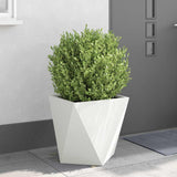 Planter White 50 x 50 x 50 cm Steel