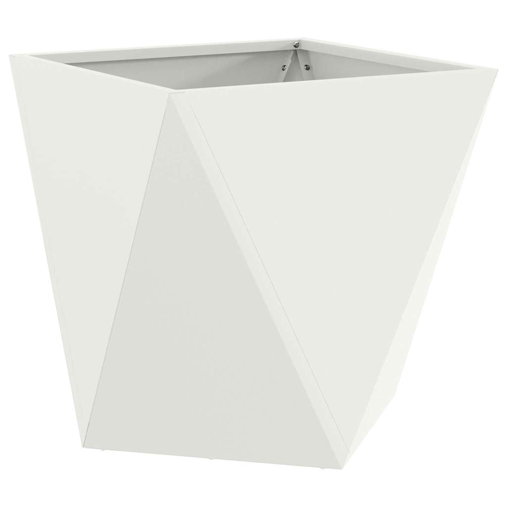 Planter White 50 x 50 x 50 cm Steel