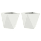 Planter 2 pcs White 50 x 50 x 50 cm Steel