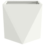 Planter 2 pcs White 50 x 50 x 50 cm Steel