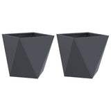 Planter 2 pcs Anthracite 50 x 50 x 50 cm Steel