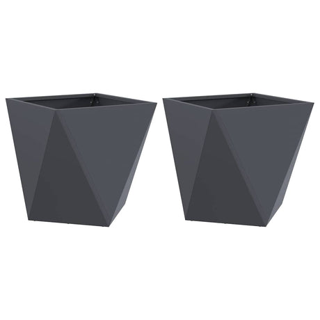 Planter 2 pcs Anthracite 50 x 50 x 50 cm Steel