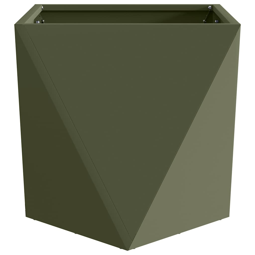 Planter Olive Green 50 x 50 x 50 cm Steel