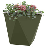 Planter 2 pcs Olive Green 50 x 50 x 50 cm Steel