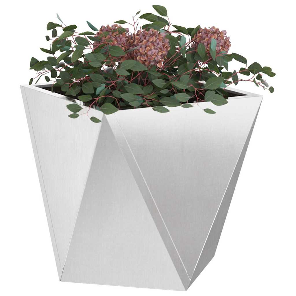 Planter 2 pcs Silver 50 x 50 x 50 cm Stainless Steel