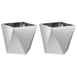 Planter 2 pcs Silver 50 x 50 x 50 cm Galvanised Steel