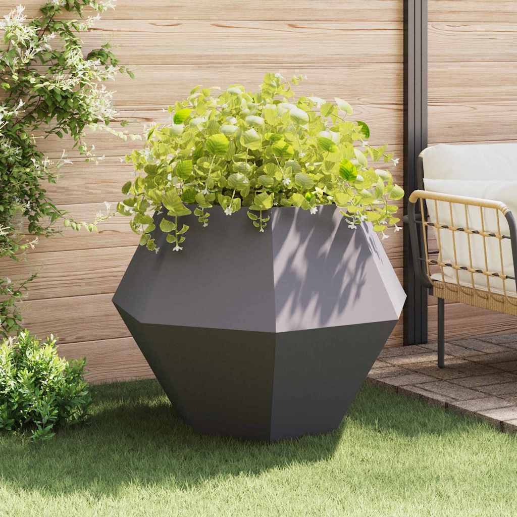Planter 2 pcs Black 100 x 100 x 80 cm Steel