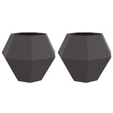 Planter 2 pcs Black 100 x 100 x 80 cm Steel