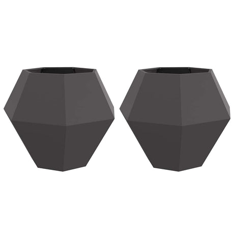 Planter 2 pcs Black 100 x 100 x 80 cm Steel