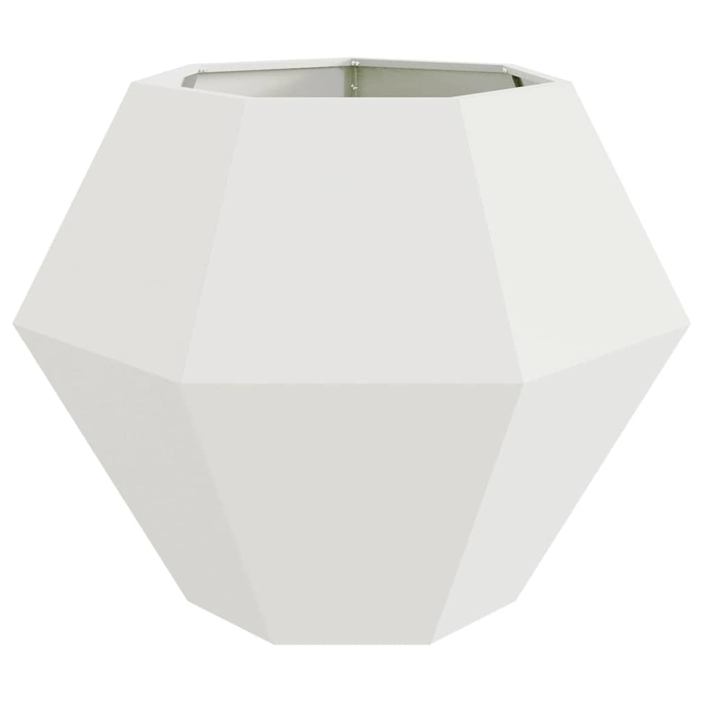 Planter White 100 x 100 x 80 cm Steel