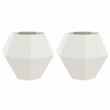 Planter 2 pcs White 100 x 100 x 80 cm Steel