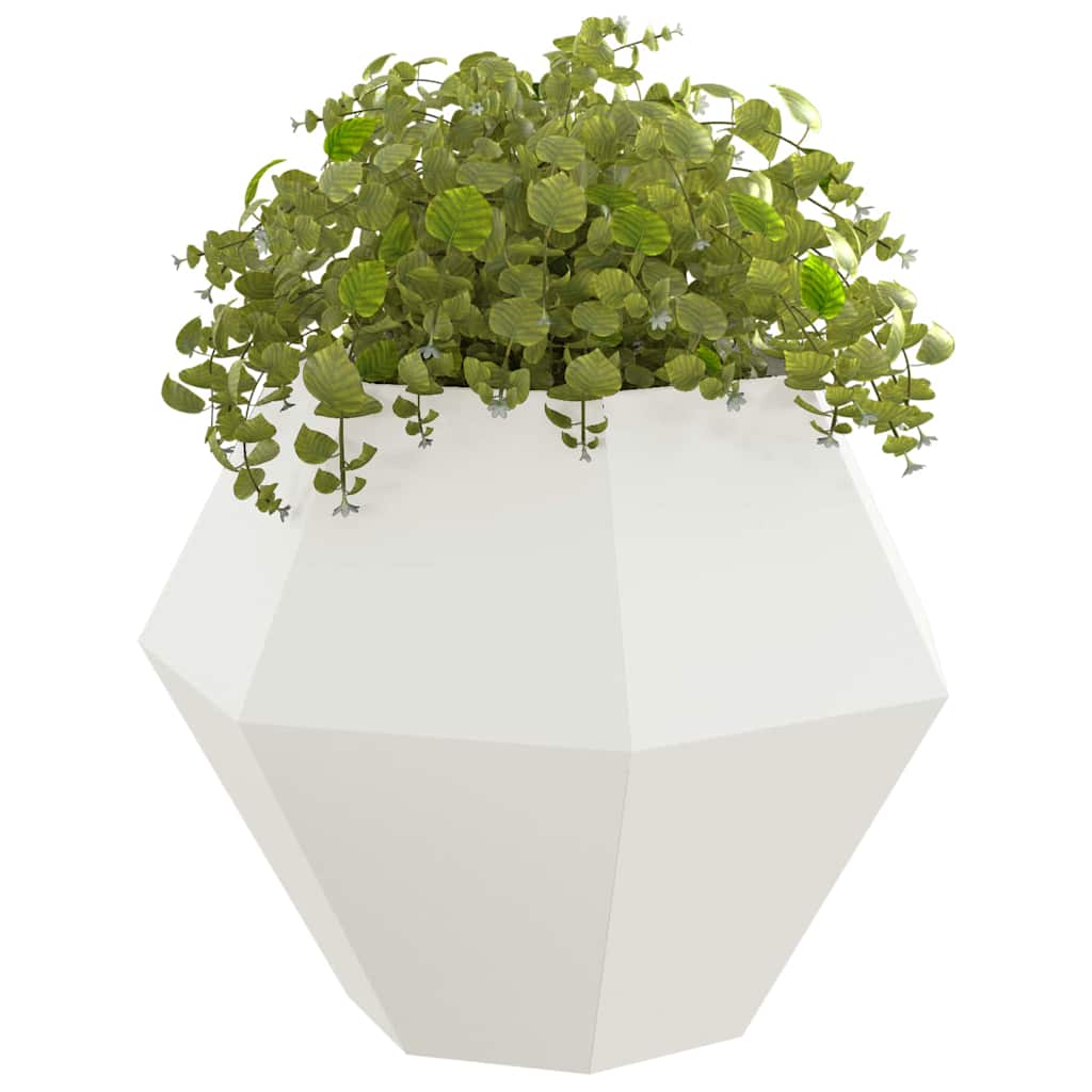 Planter 2 pcs White 100 x 100 x 80 cm Steel