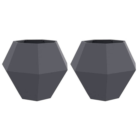 Planter 2 pcs Anthracite 100 x 100 x 80 cm Steel