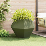 Planter Olive Green 100 x 100 x 80 cm Steel