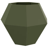 Planter 2 pcs Olive Green 100 x 100 x 80 cm Steel