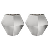 Planter 2 pcs Silver 100 x 100 x 80 cm Stainless Steel