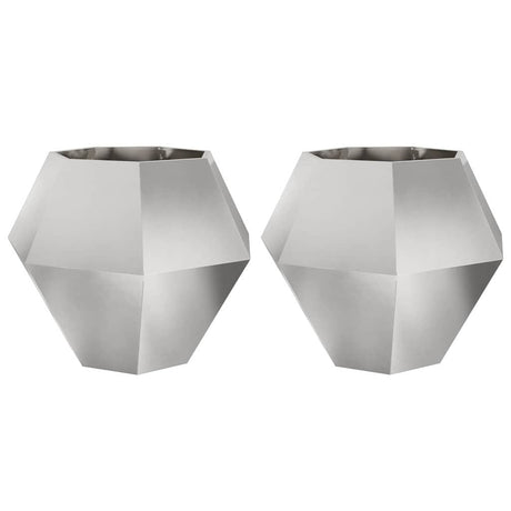 Planter 2 pcs Silver 100 x 100 x 80 cm Stainless Steel