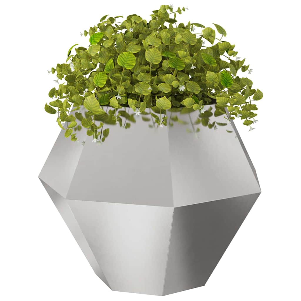 Planter 2 pcs Silver 100 x 100 x 80 cm Stainless Steel