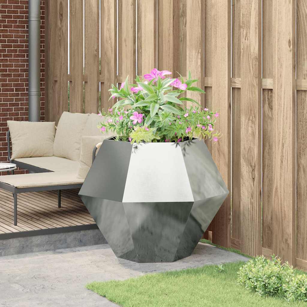 Planter Silver 100 x 100 x 80 cm Galvanised Steel