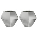 Planter 2 pcs Silver 100 x 100 x 80 cm Galvanised Steel