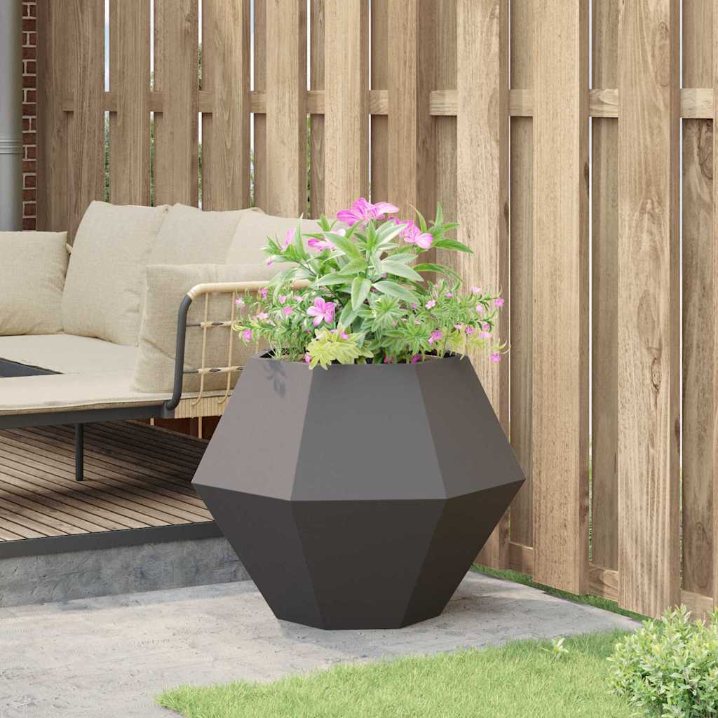 Planter Black 75 x 75 x 60 cm Steel