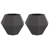 Planter 2 pcs Black 75 x 75 x 60 cm Steel