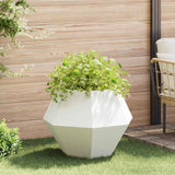 Planter White 75 x 75 x 60 cm Steel