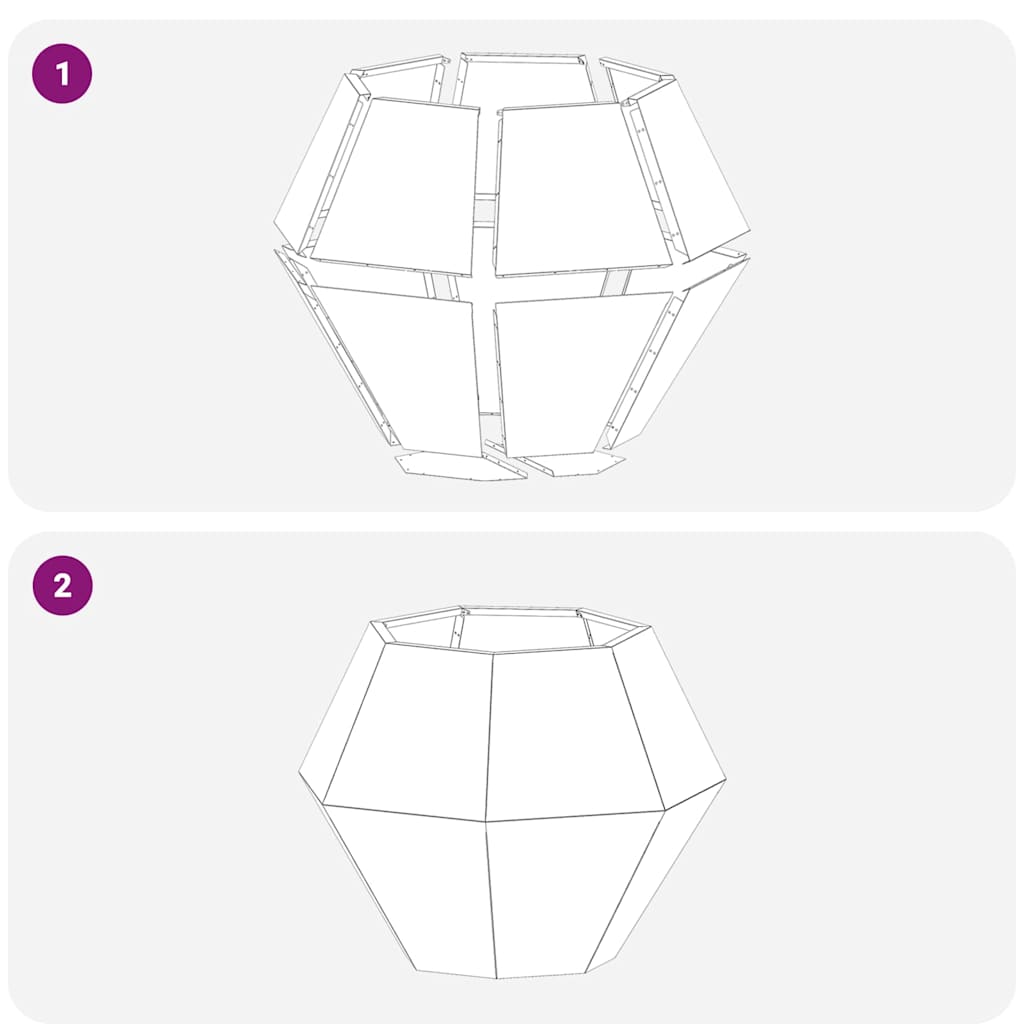 Planter 2 pcs White 75 x 75 x 60 cm Steel
