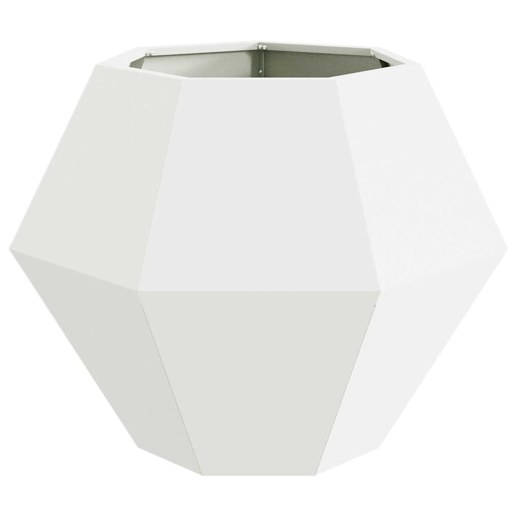 Planter 2 pcs White 75 x 75 x 60 cm Steel