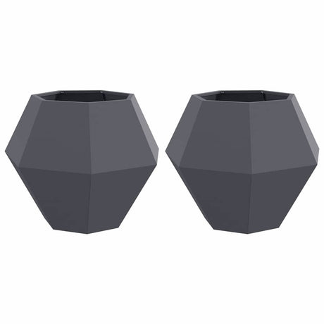 Planter 2 pcs Anthracite 75 x 75 x 60 cm Steel