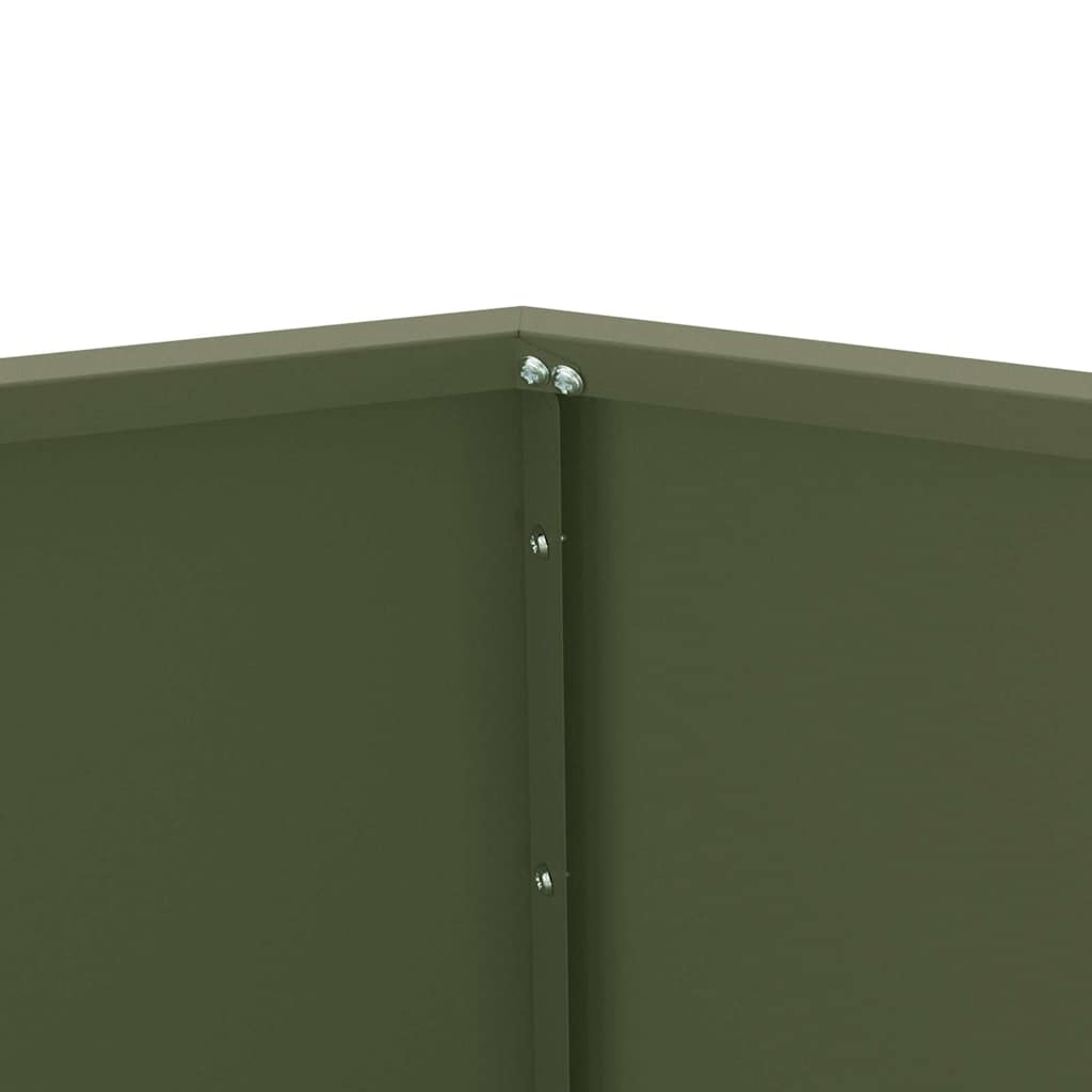 Planter Olive Green 75 x 75 x 60 cm Steel